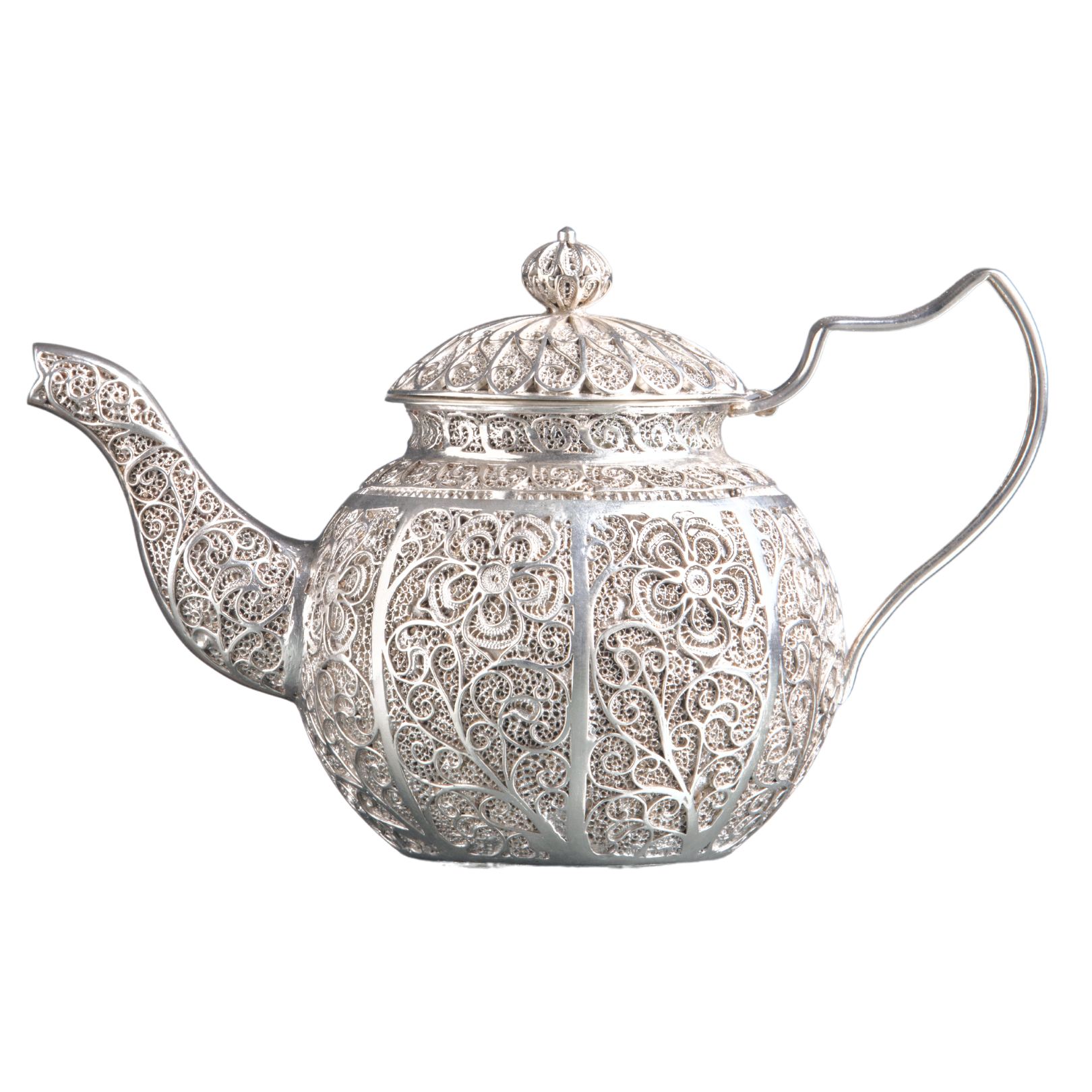 Filigreed Silver Tea Pot