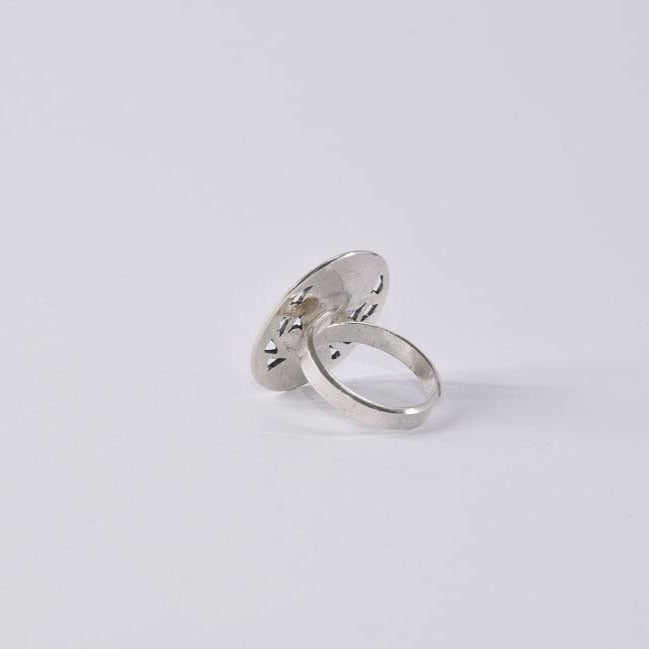 Round Shaped Twin Sterling Silver Ring