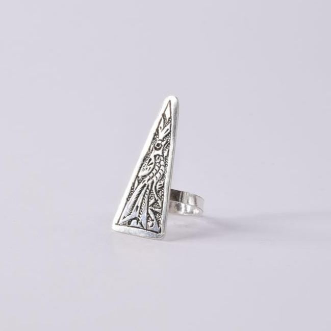 Isoceles Triangle Shaped Sterling Silver Ring