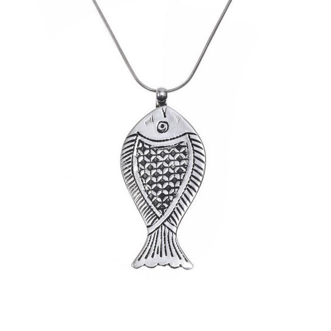 Sterling Silver Fish Pendant For Women