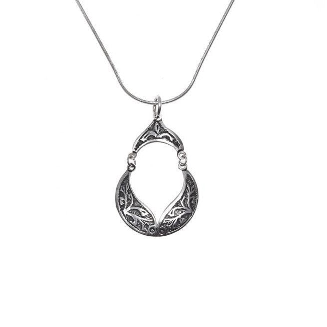 Sterling Silver Pendant Twin Fish Shaped Droplet