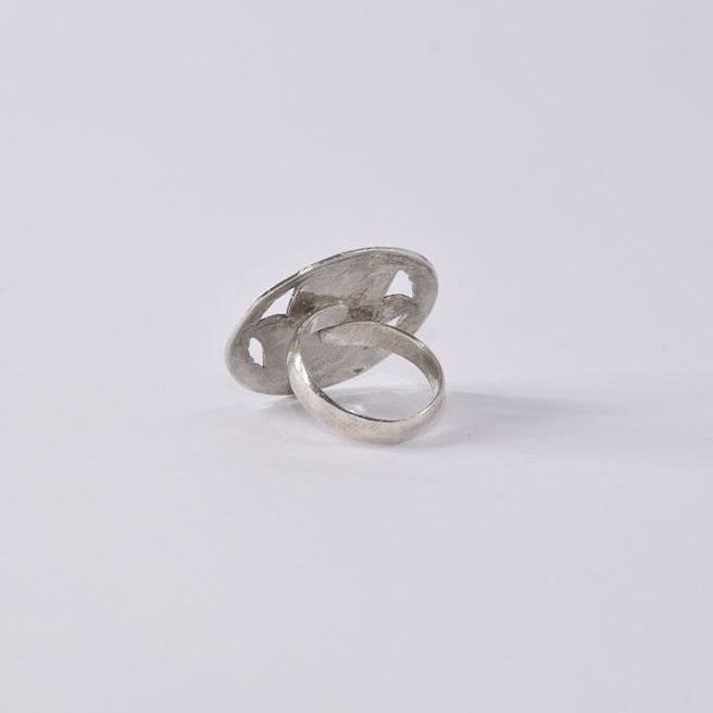 Circular Hamsa Centered Sterling Silver 925 Ring