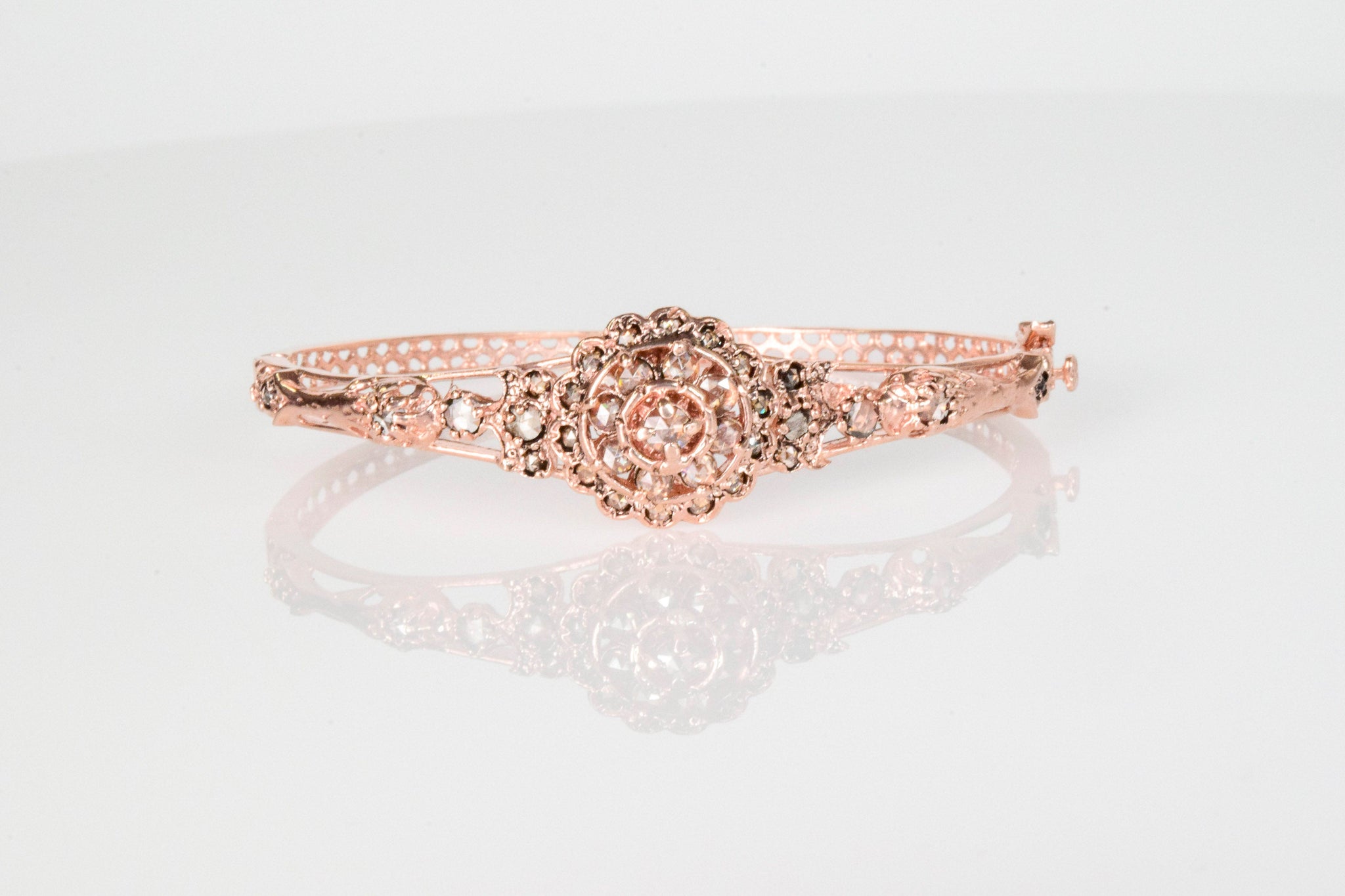 Bracelet en argent style chichkhane - Fleur