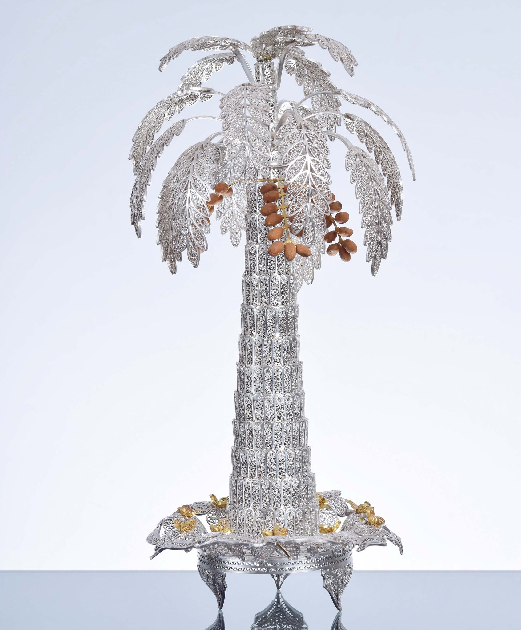 Silver Filigreed Palm Tree