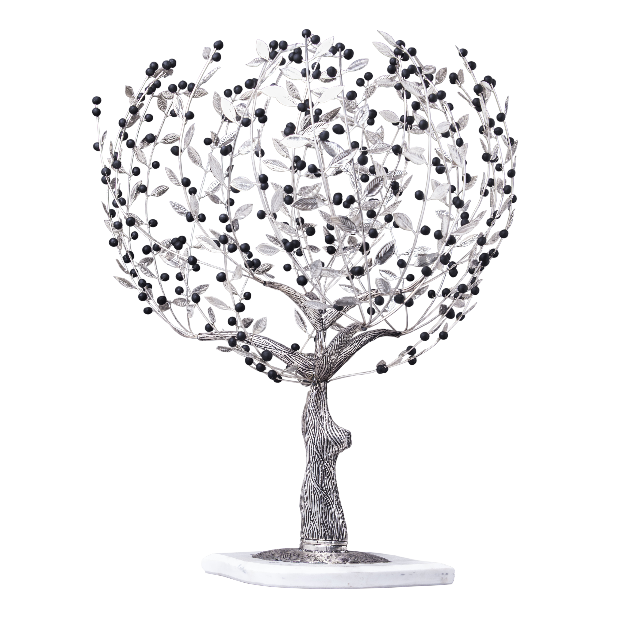 Silver Olive Tree with Ambergris ~ Wire Tree Sculpture T5