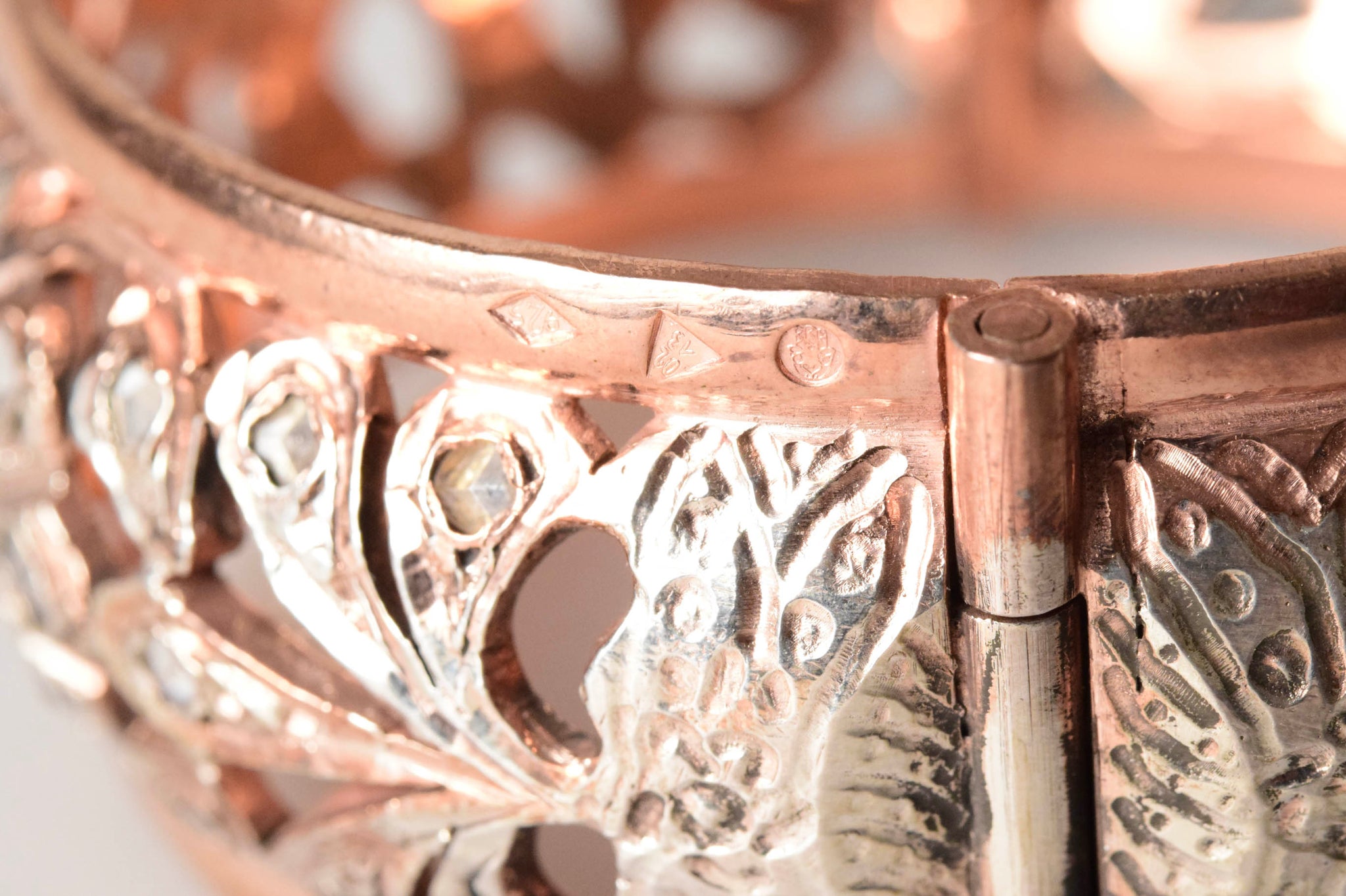 Megyes - Silver with Rose-gold plating Cuff Bracelet