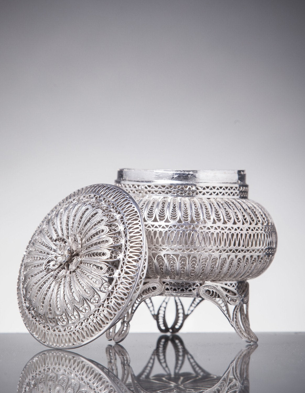 Sterling Silver Sugar Bowl ~ Handcrafted Filigree Sugar Cube Holder ~ Anniversary Gifts ~